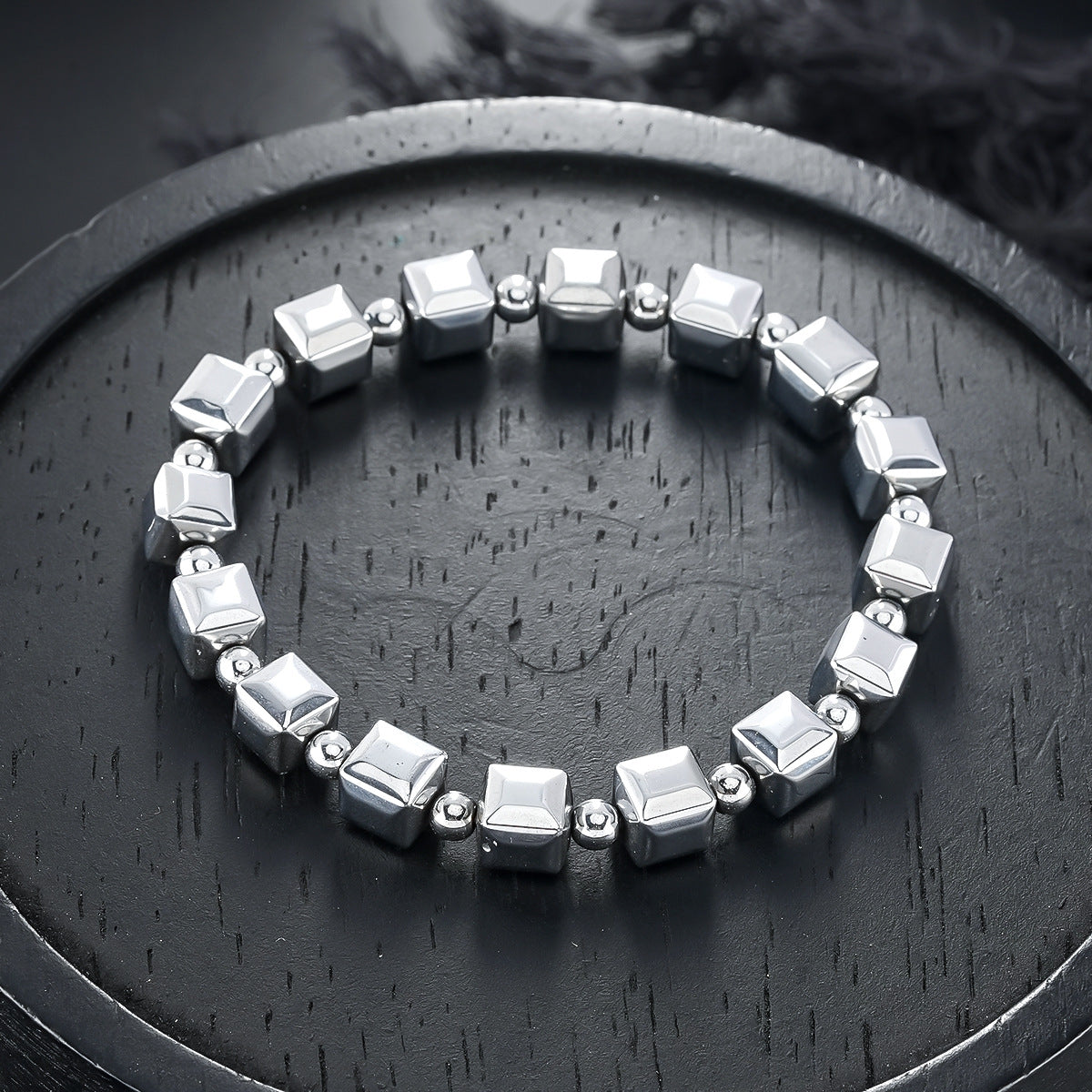 Hämatit-Armband mit bunten Magneten, schlichtes Alltagsarmband
