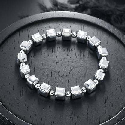 Hämatit-Armband mit bunten Magneten, schlichtes Alltagsarmband