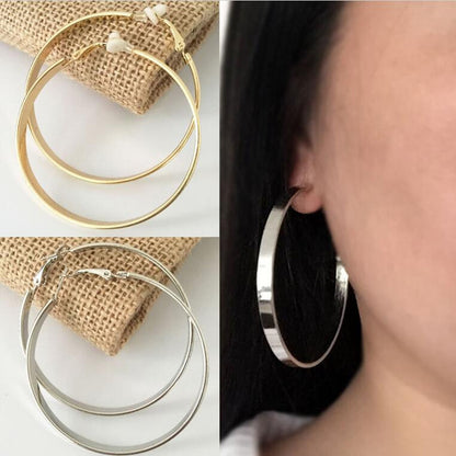 Large women's hoop earrings in European and American style