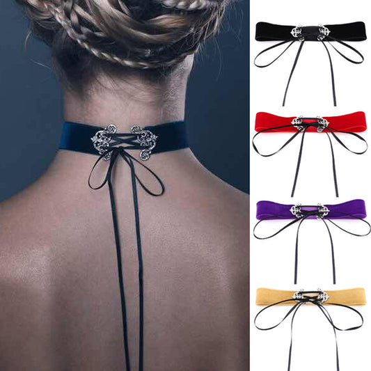 Modischer Damen-Choker aus Legierung mit Samt