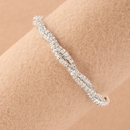 Dreireihiges Strass-Armband mit Kreuzmotiv für Mädchen