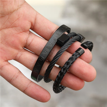 Punk bracelet made of titanium steel in Roman style, creative design