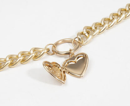 Metal heart choker necklace for women