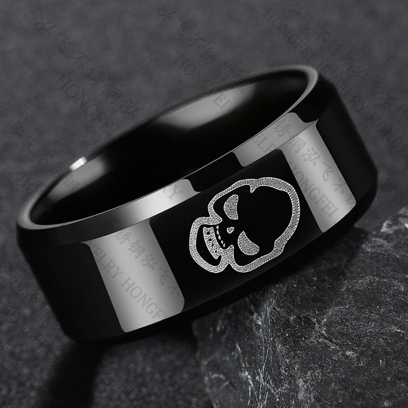 Simple men's ring made of stainless steel in hip-hop style, fashionable wholesale jewelry