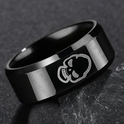 Simple men's ring made of stainless steel in hip-hop style, fashionable wholesale jewelry
