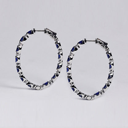 Fashionable large women's hoop earrings in European and American style made of copper with zircon