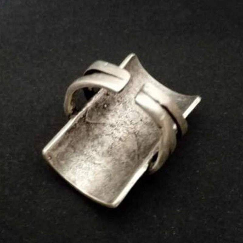 Retro-Ring mit übergroßem Kreis, individueller ethnischer Stil, geometrisches Design