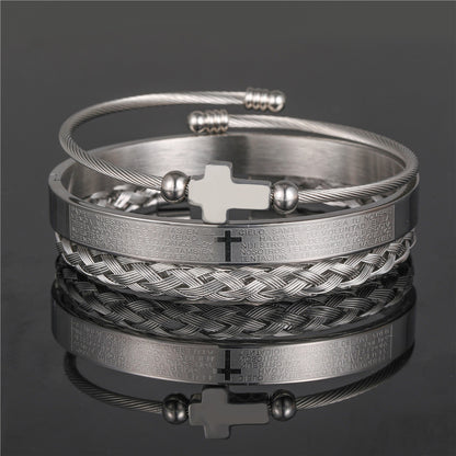 Punk bracelet made of titanium steel in Roman style, creative design
