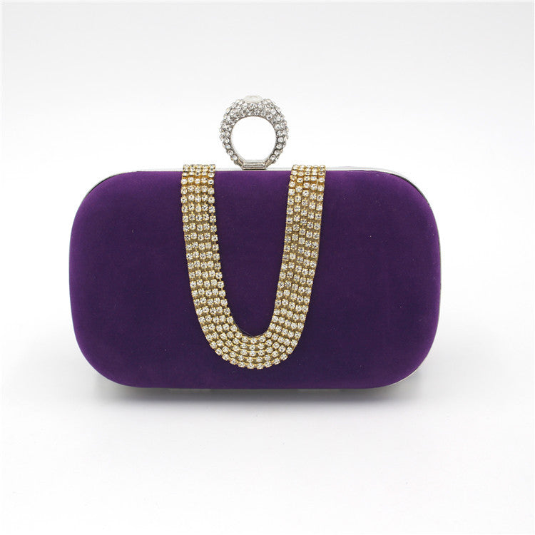 Velvet evening bag with gemstones, elegant clutch for women, bridal and evening bag