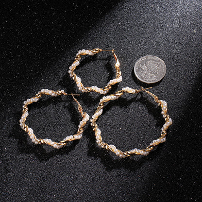 Metall-Perlenohrringe