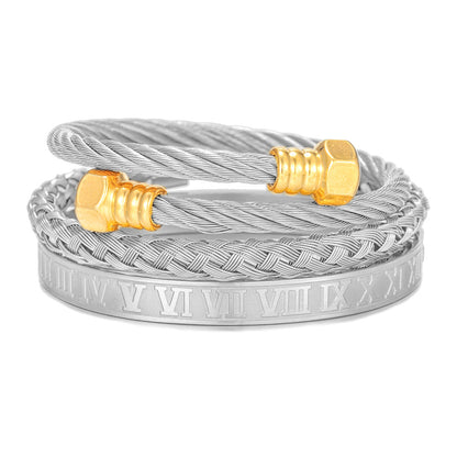 Punk bracelet made of titanium steel in Roman style, creative design