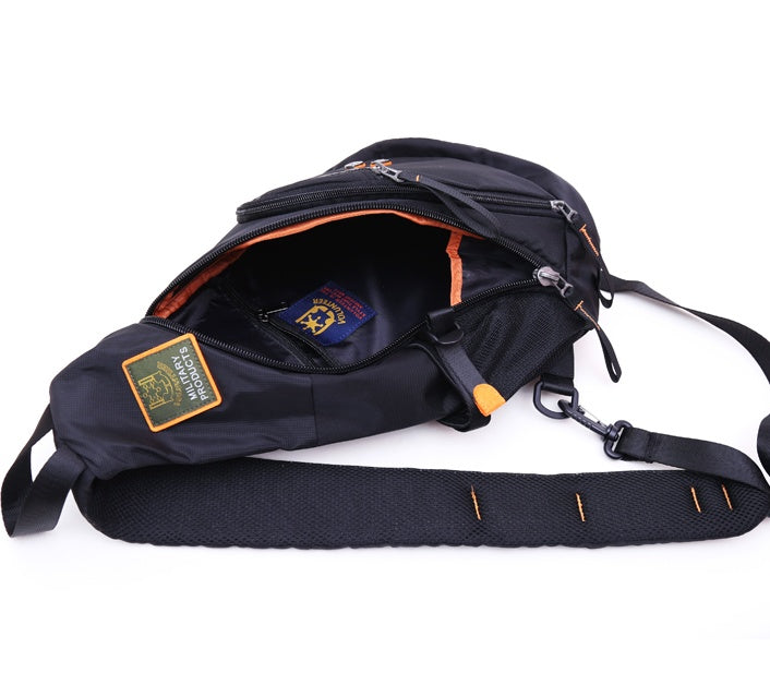 Herren-Sling-Rucksack aus Oxford-Gewebe, Schulter- und Brusttasche für Laptop, Trinkflasche, Reisen und Trekking