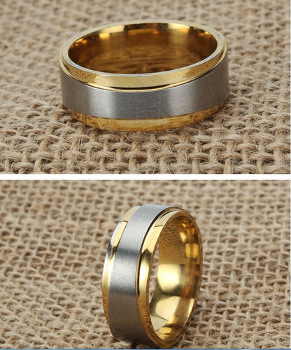 Modischer Titanstahlring mit Schmuckstein aus Edelstahl, Partnerring