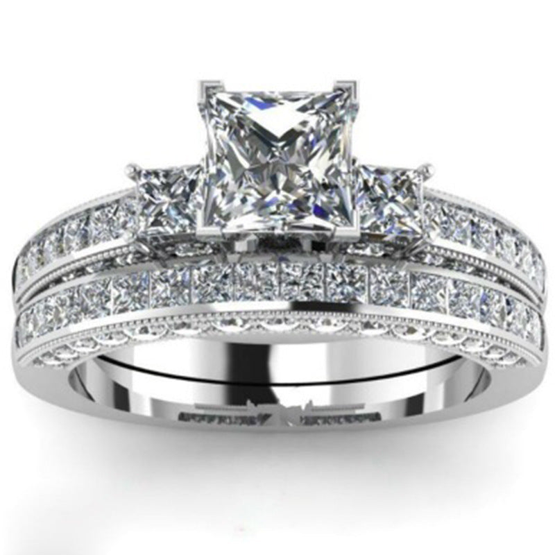 Kristall-Diamantring im europäischen und amerikanischen Trendstil, Damen- und Partnerring, modischer Paarschmuck