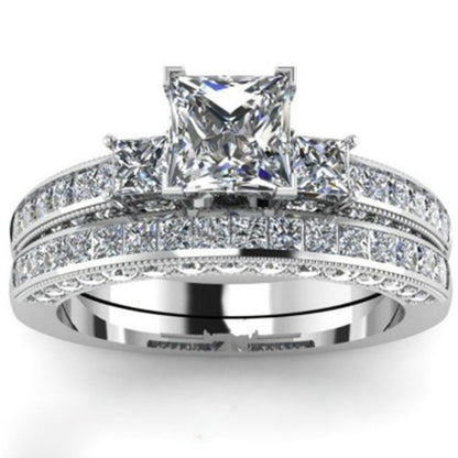 Kristall-Diamantring im europäischen und amerikanischen Trendstil, Damen- und Partnerring, modischer Paarschmuck