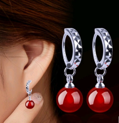 Modische Ohrstecker mit Achat, Schmuck-Ohrringe