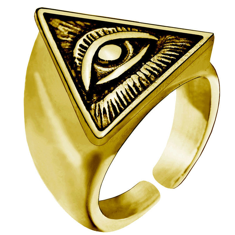 Gottesaugen-Ring für Herren, individueller Punk-Stil, verstellbarer Ring