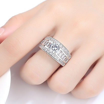 Fashionable women's ring with zircon claw, heart and arrow design, adjustable, vintage party ring