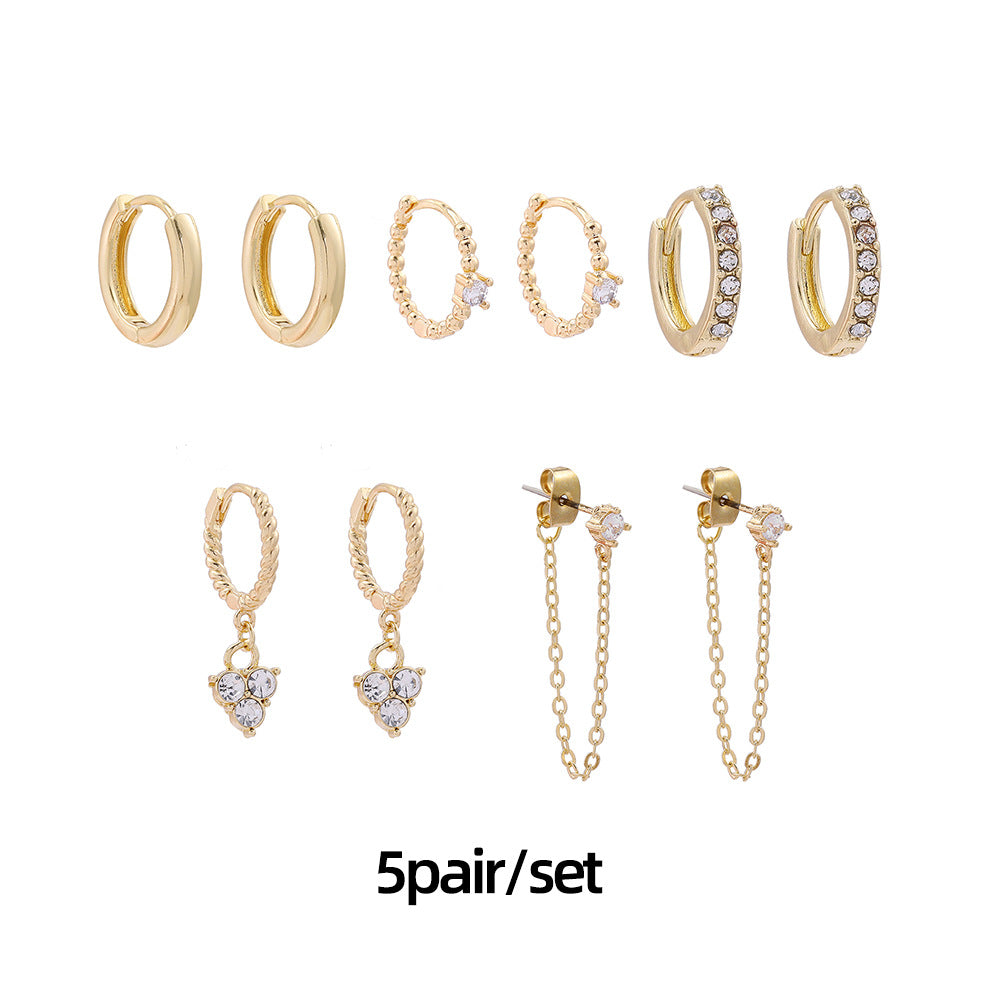 Trendy alloy earring set with individual design and elegant style