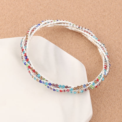 Dreireihiges Strass-Armband mit Kreuzmotiv für Mädchen