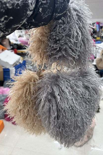 Damenhandtasche aus Wolle mit Kettenriemen