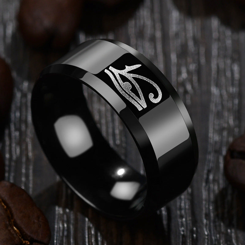 Simple men's ring made of stainless steel in hip-hop style, fashionable wholesale jewelry