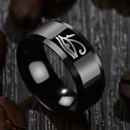 Simple men's ring made of stainless steel in hip-hop style, fashionable wholesale jewelry