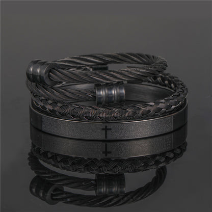 Punk bracelet made of titanium steel in Roman style, creative design