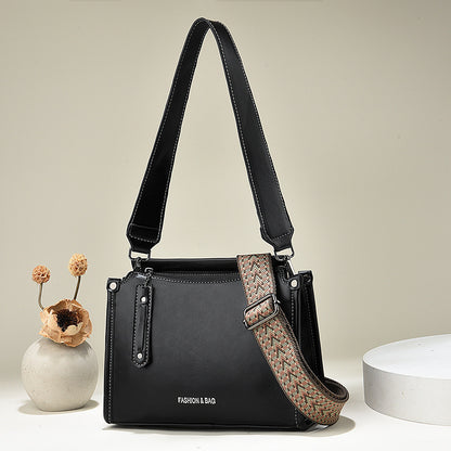Modische Damen-Crossbody- und Schultertasche im Western-Stil, kleine quadratische Bucket-Bag