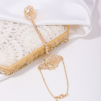 Minimalist, slightly luxurious bangle bracelet with window cutout and patterned design