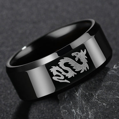 Simple men's ring made of stainless steel in hip-hop style, fashionable wholesale jewelry