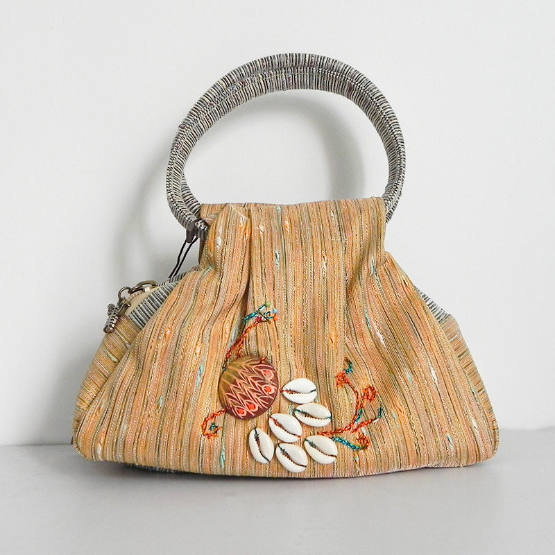 Handgefertigte Pfauen-Webtasche im ethnischen Stil