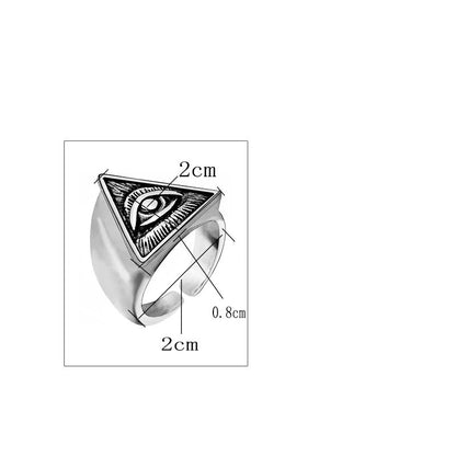 Gottesaugen-Ring für Herren, individueller Punk-Stil, verstellbarer Ring