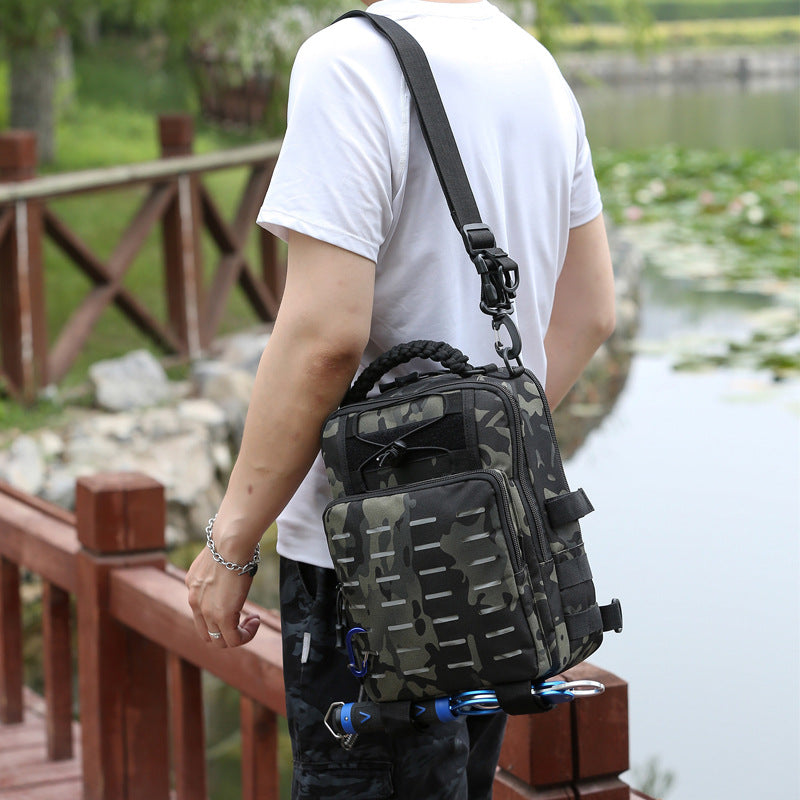 Crossbody-Gürteltasche und Rucksack für Angelruten, spezieller Ausrüstungsrucksack mit großem Stauraum