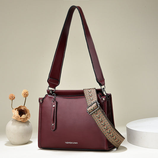 Modische Damen-Crossbody- und Schultertasche im Western-Stil, kleine quadratische Bucket-Bag