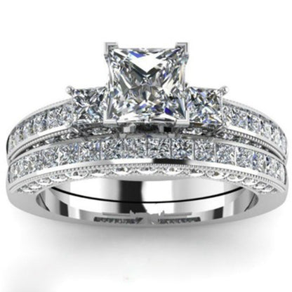 Kristall-Diamantring im europäischen und amerikanischen Trendstil, Damen- und Partnerring, modischer Paarschmuck