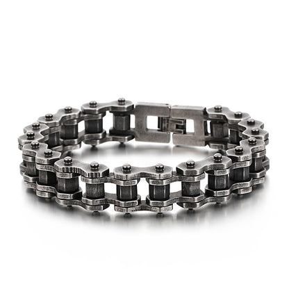 Titanstahl Motorrad Armband Herren Retro Statement