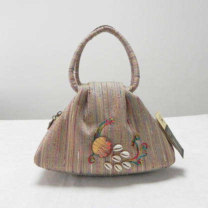 Handgefertigte Pfauen-Webtasche im ethnischen Stil