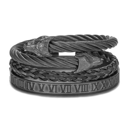Punk bracelet made of titanium steel in Roman style, creative design