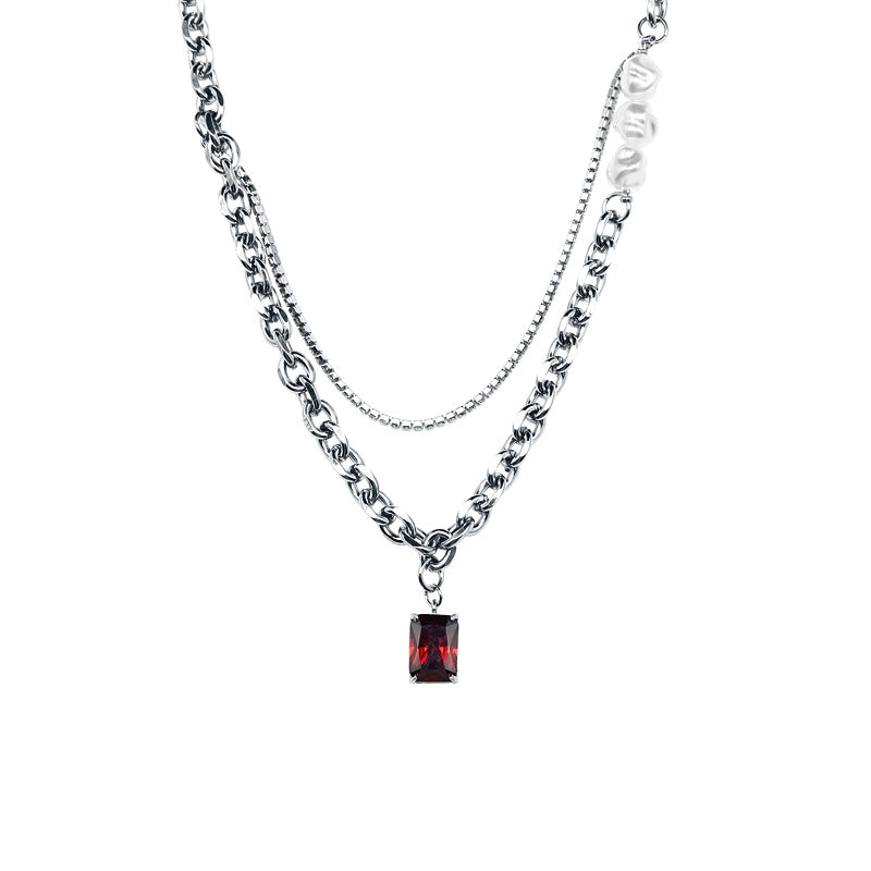 Mehrlagige Herren-Halskette aus Titanstahl