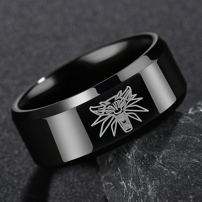 Simple men's ring made of stainless steel in hip-hop style, fashionable wholesale jewelry