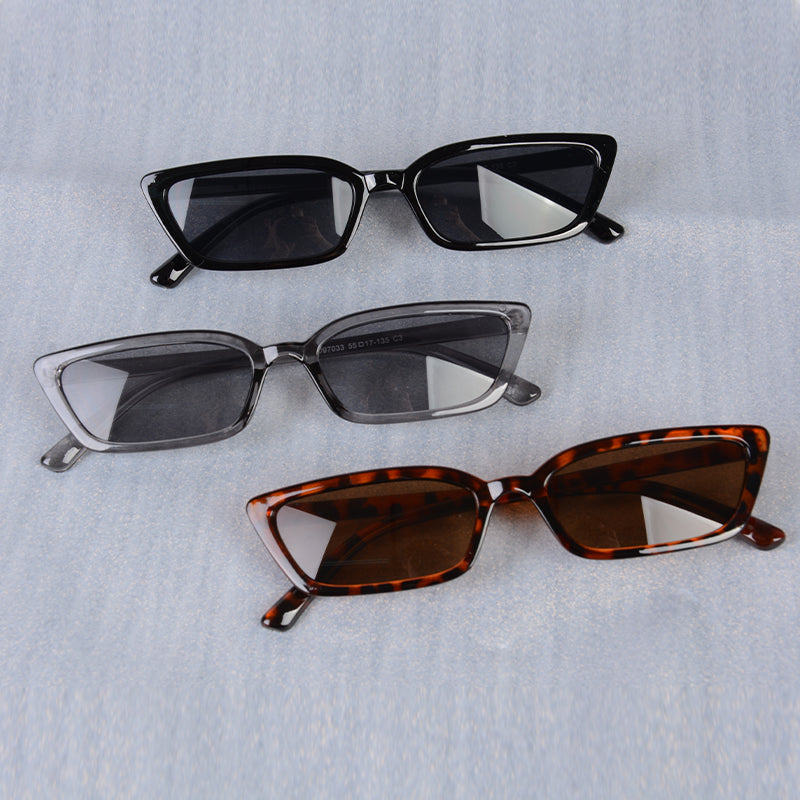 Narrow sunglasses, two-tone, trendy statement