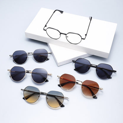 Runde Metall Sonnenbrille UV400 Statement