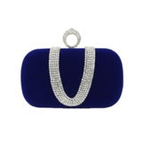 Velvet evening bag with gemstones, elegant clutch for women, bridal and evening bag