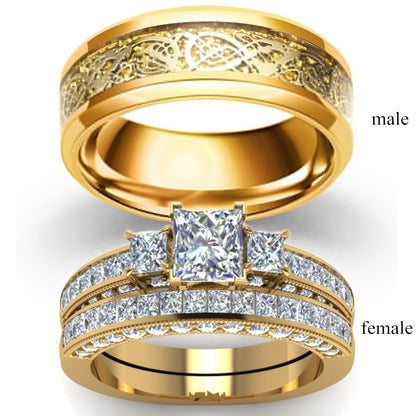 Kristall-Diamantring im europäischen und amerikanischen Trendstil, Damen- und Partnerring, modischer Paarschmuck