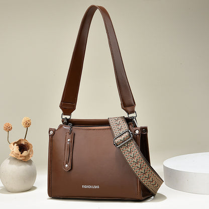 Modische Damen-Crossbody- und Schultertasche im Western-Stil, kleine quadratische Bucket-Bag