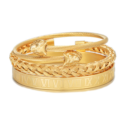 Punk bracelet made of titanium steel in Roman style, creative design