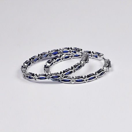 Fashionable large women's hoop earrings in European and American style made of copper with zircon