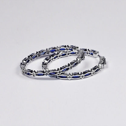 Fashionable large women's hoop earrings in European and American style made of copper with zircon