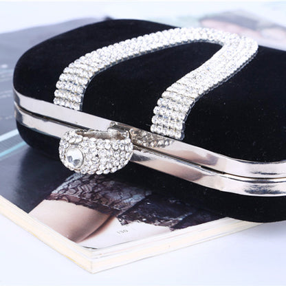 Velvet evening bag with gemstones, elegant clutch for women, bridal and evening bag